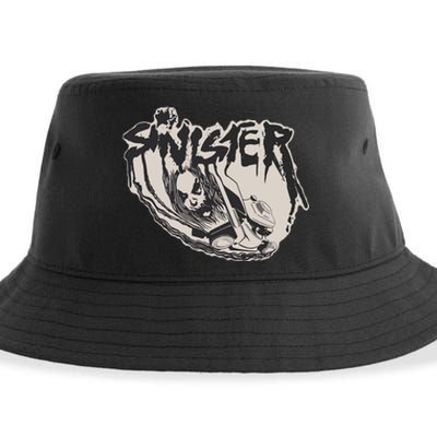 Sinister Lawn Mower White Sustainable Bucket Hat