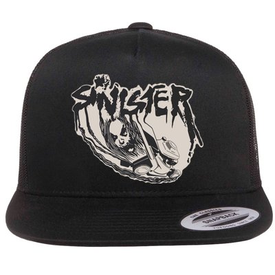 Sinister Lawn Mower White Flat Bill Trucker Hat