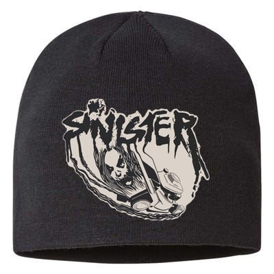 Sinister Lawn Mower White Sustainable Beanie