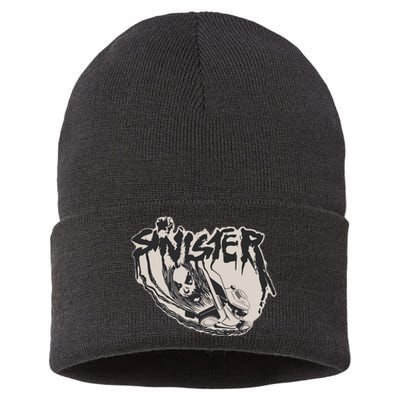 Sinister Lawn Mower White Sustainable Knit Beanie