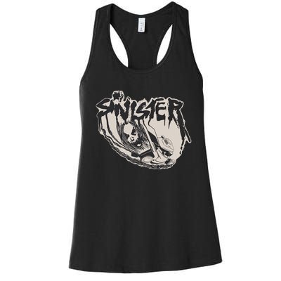 Sinister Lawn Mower White Women's Racerback Tank