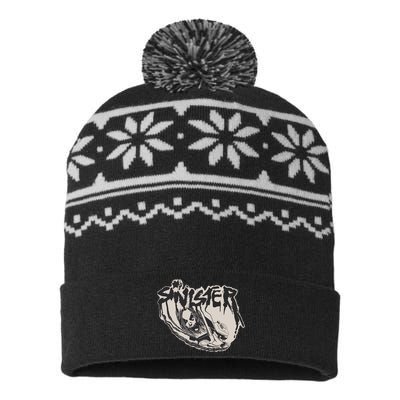 Sinister Lawn Mower White USA-Made Snowflake Beanie