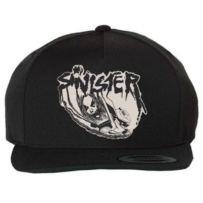 Sinister Lawn Mower White Wool Snapback Cap