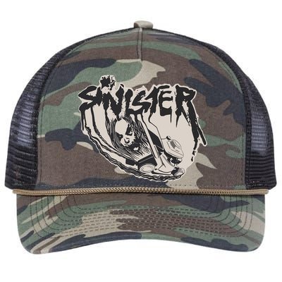 Sinister Lawn Mower White Retro Rope Trucker Hat Cap