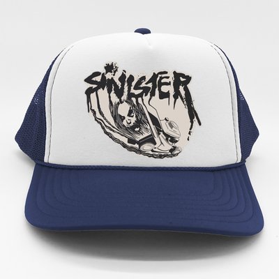 Sinister Lawn Mower White Trucker Hat