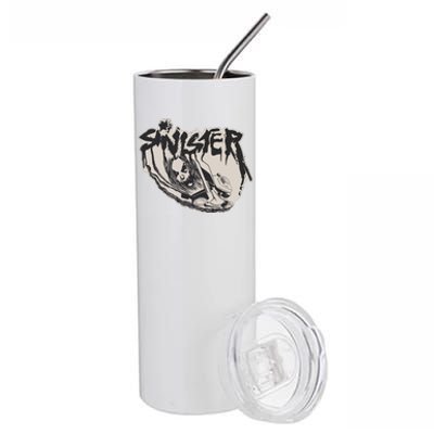 Sinister Lawn Mower White Stainless Steel Tumbler