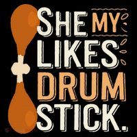She Likes My Drum Stick Funny Couple Matching Thanksgiving Stripe Pom Pom Beanie