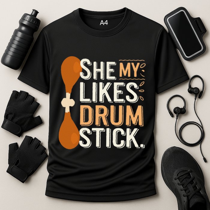 She Likes My Drum Stick Funny Couple Matching Thanksgiving Performance Shirt