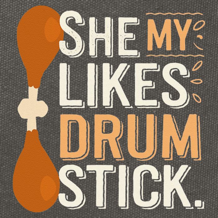 She Likes My Drum Stick Funny Couple Matching Thanksgiving Cotton Canvas Backpack