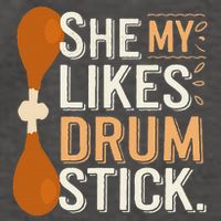 She Likes My Drum Stick Funny Couple Matching Thanksgiving Vector Backpack
