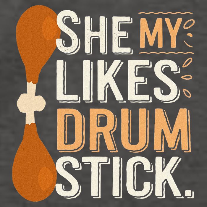 She Likes My Drum Stick Funny Couple Matching Thanksgiving Vector Backpack