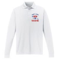 Sorry Ladies Mom Is My Valentine Funny Performance Long Sleeve Polo