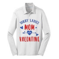 Sorry Ladies Mom Is My Valentine Funny Silk Touch Performance Long Sleeve Polo