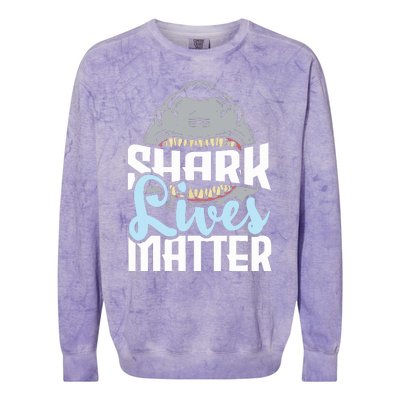 Shark Lives Matter Wildlife Marine Biologist Shark Lovers Colorblast Crewneck Sweatshirt