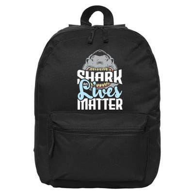 Shark Lives Matter Wildlife Marine Biologist Shark Lovers 16 in Basic Backpack