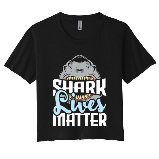 Shark Lives Matter Wildlife Marine Biologist Shark Lovers Crop Top