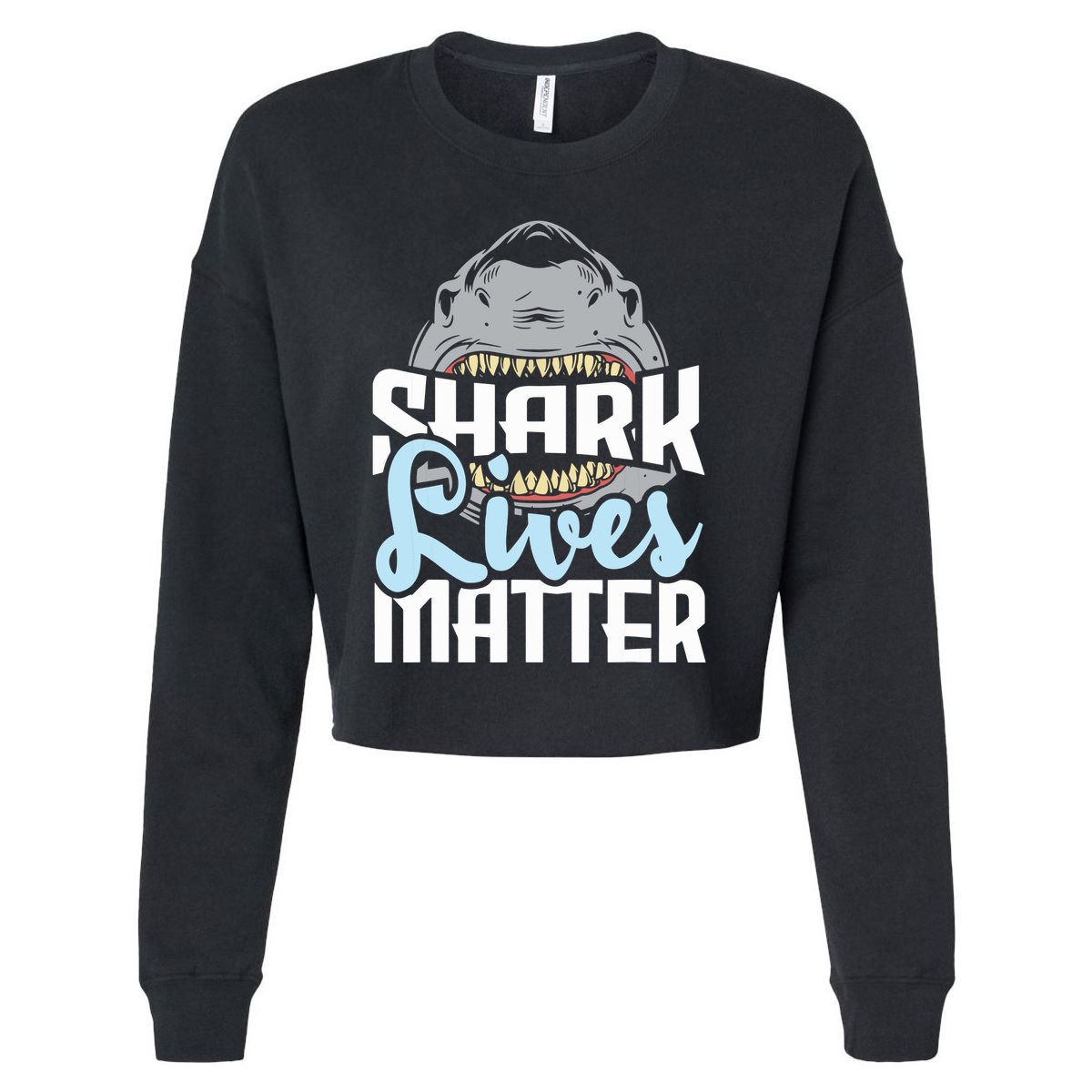 Shark Lives Matter Wildlife Marine Biologist Shark Lovers Cropped Pullover Crew