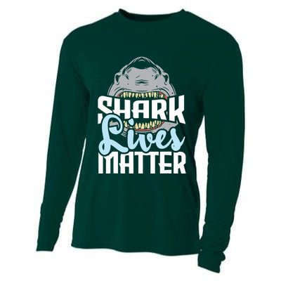 Shark Lives Matter Wildlife Marine Biologist Shark Lovers Cooling Performance Long Sleeve Crew