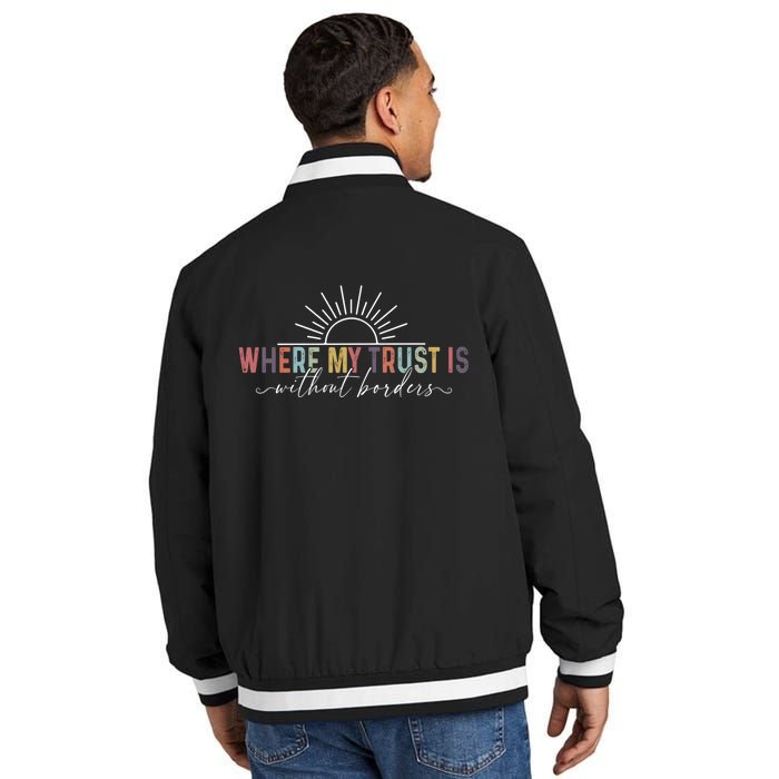 Spirit Lead Me Where My Trust Is Without Borders (Two Sides) Insulated Varsity Jacket