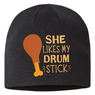 She Likes My Drum Stick Funny Couple Matching Sustainable Beanie