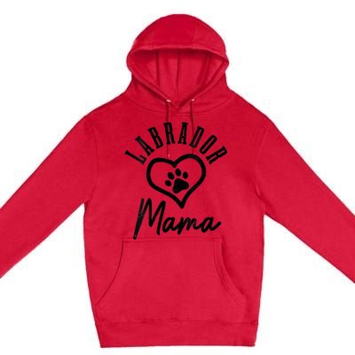 S Labrador Mama Heart Paw Black Lab Dog Labrador Mom Vneck Premium Pullover Hoodie