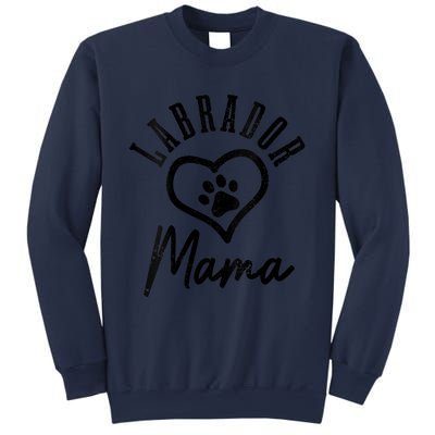 S Labrador Mama Heart Paw Black Lab Dog Labrador Mom Vneck Sweatshirt