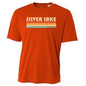 Silver Lake Michigan Funny Fishing Camping Summer Gift Cooling Performance Crew T-Shirt