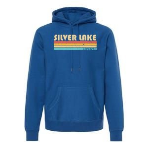 Silver Lake Michigan Funny Fishing Camping Summer Gift Premium Hoodie