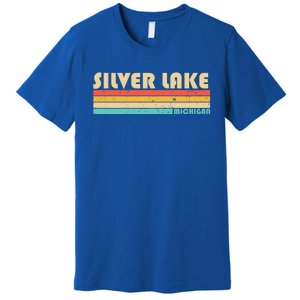 Silver Lake Michigan Funny Fishing Camping Summer Gift Premium T-Shirt