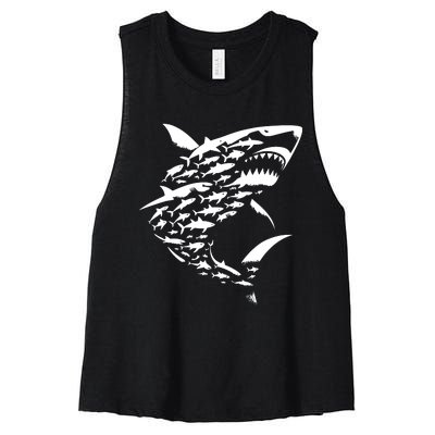 Shark Lover Marine Biology Animal Science Sharks Women's Racerback Cropped Tank