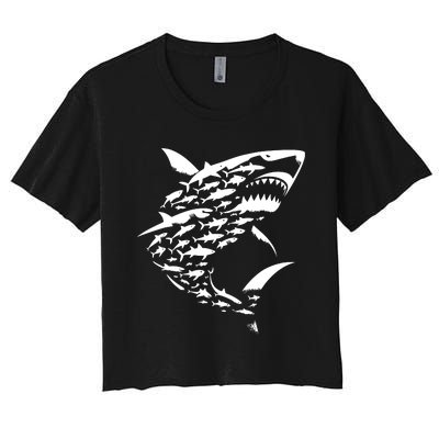 Shark Lover Marine Biology Animal Science Sharks Women's Crop Top Tee