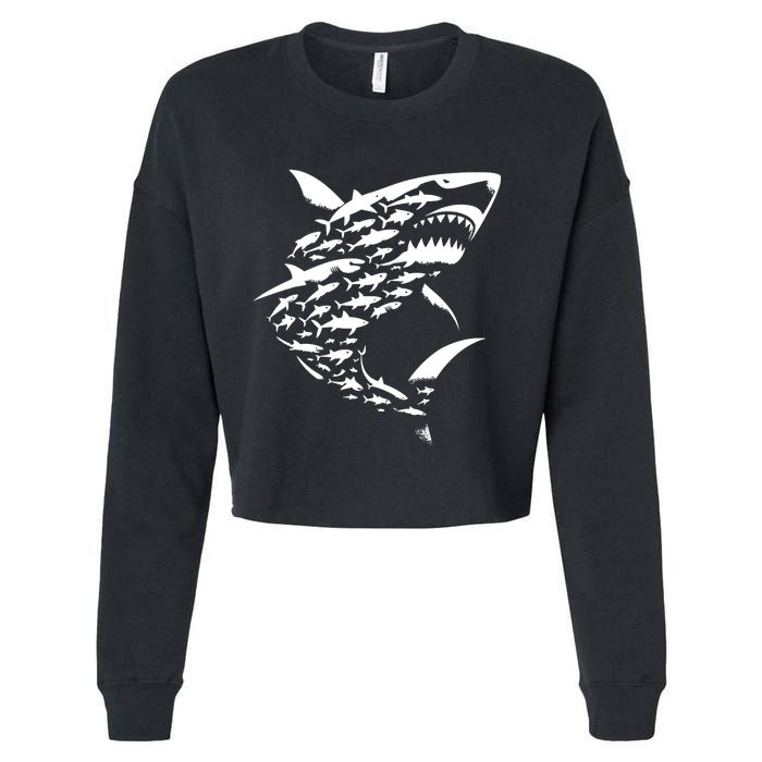 Shark Lover Marine Biology Animal Science Sharks Cropped Pullover Crew