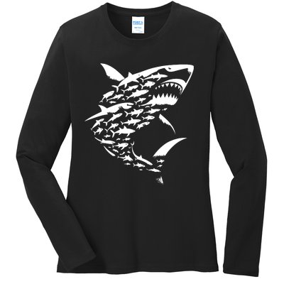 Shark Lover Marine Biology Animal Science Sharks Ladies Long Sleeve Shirt