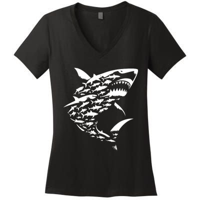 Shark Lover Marine Biology Animal Science Sharks Women's V-Neck T-Shirt