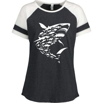 Shark Lover Marine Biology Animal Science Sharks Enza Ladies Jersey Colorblock Tee