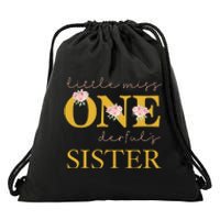 Sister Little Miss Onederful Birthday Party 1 Year Old Drawstring Bag