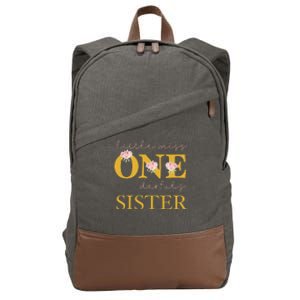 Sister Little Miss Onederful Birthday Party 1 Year Old Cotton Canvas Backpack