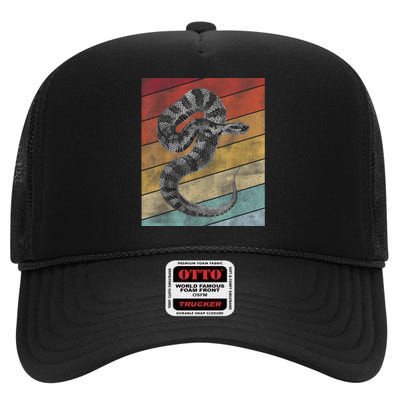 Snake Lover Men Snake High Crown Mesh Back Trucker Hat