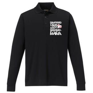 Somebody's Loud Mouth Mama Cute Funny Baseball Mama Performance Long Sleeve Polo