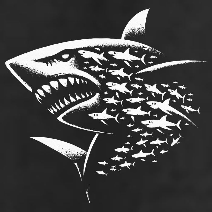 Sharks Lover Marine Biology Science Shark 7 Panel Mesh Trucker Snapback Hat