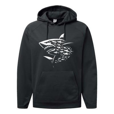 Sharks Lover Marine Biology Science Shark Performance Fleece Hoodie