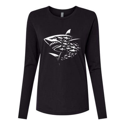 Sharks Lover Marine Biology Science Shark Womens Cotton Relaxed Long Sleeve T-Shirt