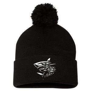 Sharks Lover Marine Biology Science Shark Pom Pom 12in Knit Beanie