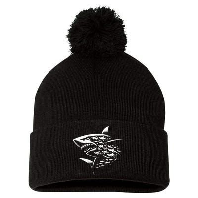 Sharks Lover Marine Biology Science Shark Pom Pom 12in Knit Beanie