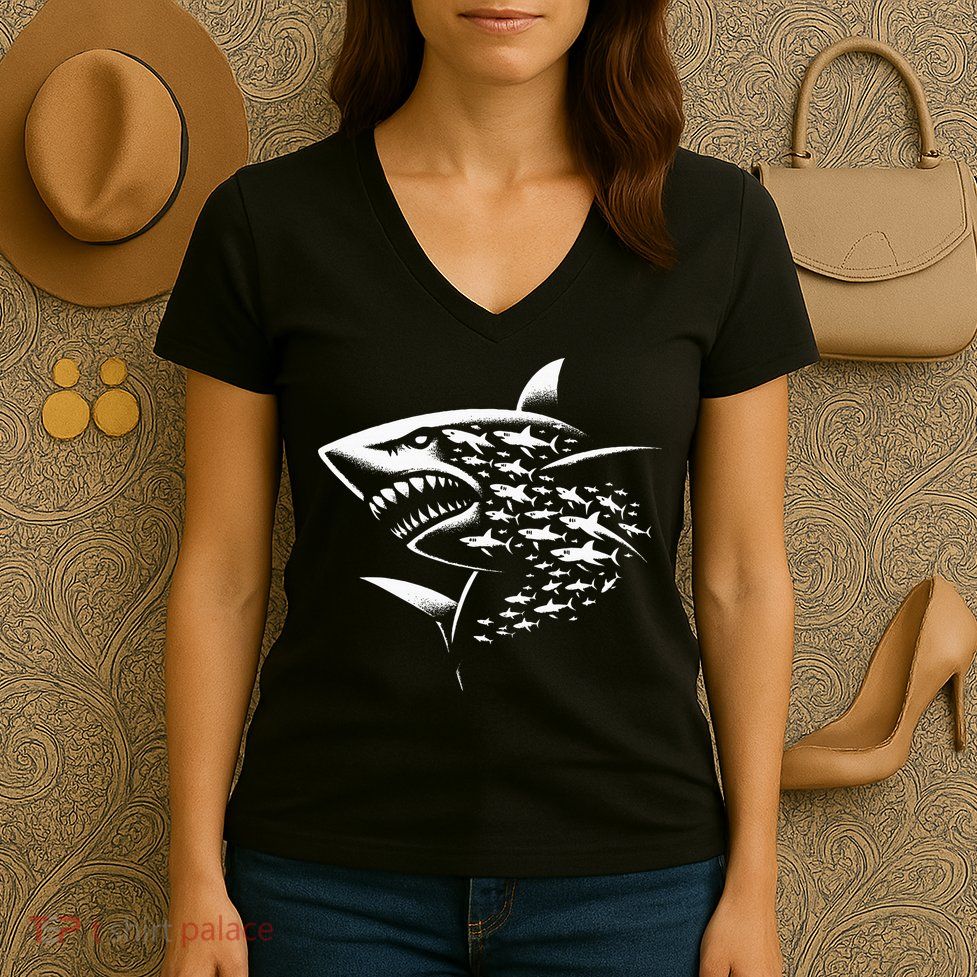 Sharks Lover Marine Biology Science Shark Women's V-Neck T-Shirt