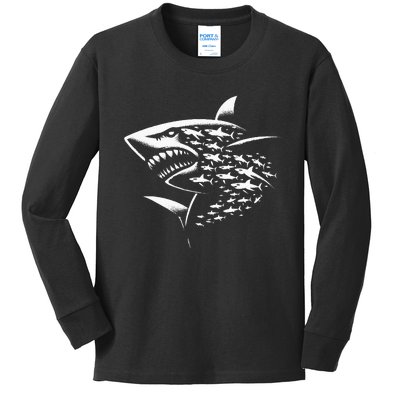 Sharks Lover Marine Biology Science Shark Kids Long Sleeve Shirt