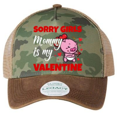 Sorry Ladies Mommy Is My Valentine Cute Pig Cupid Gift Legacy Tie Dye Trucker Hat