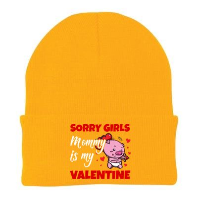 Sorry Ladies Mommy Is My Valentine Cute Pig Cupid Gift Knit Cap Winter Beanie