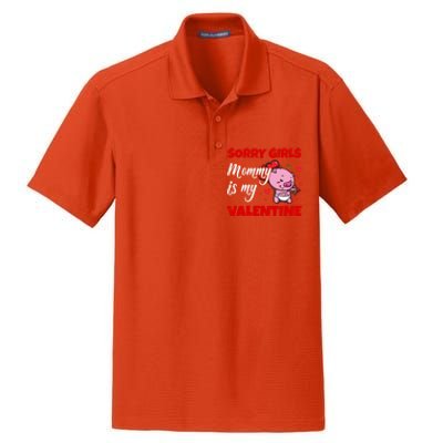 Sorry Ladies Mommy Is My Valentine Cute Pig Cupid Gift Dry Zone Grid Polo