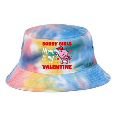 Sorry Ladies Mommy Is My Valentine Cute Pig Cupid Gift Tie Dye Newport Bucket Hat